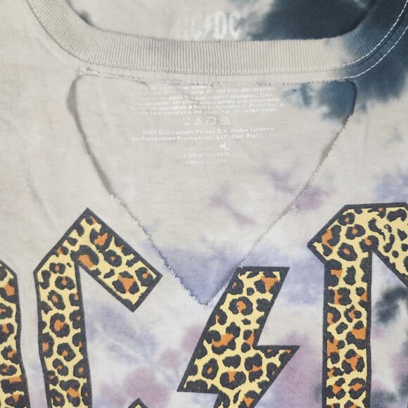 ACDC High Voltage Music Rock Band Purple Tie Dye T-Shirt Women’s Medium V-Neck - Picture 3 of 9